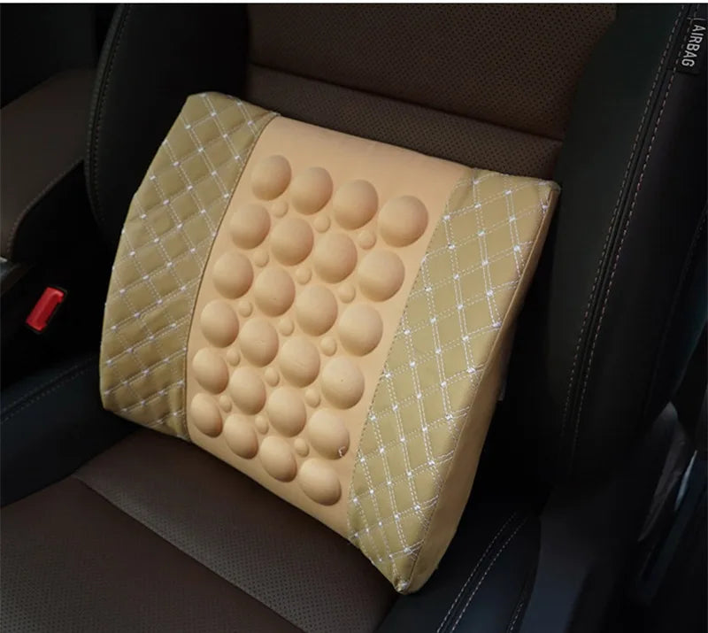 12V Electric Massage Memory Foam Car Lumbar Pillow for Back Pain Relief