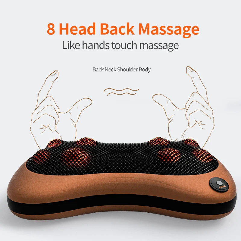 Shiatsu Neck & Back Massager Pillow – Electric for Home & Car